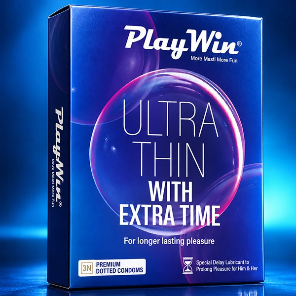 Playwin Ultra Thin With Extra Time Condoms – front of pack